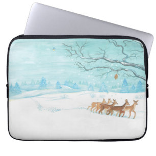 Roe Deer im Winter Laptopschutzhülle