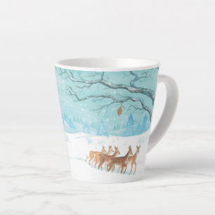 Roe Deer Winterschneewaldlandschaft Milchtasse
