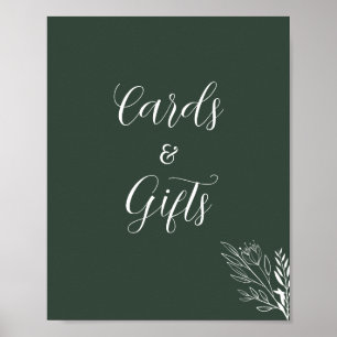 ROE Dusky Green & White Cards Zeichen Poster