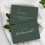ROE Dusky Green & White Simple Bridesmaid Postkarte<br><div class="desc">Made for you!</div>