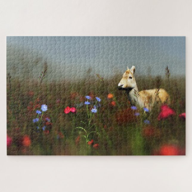 Roe in einem Wiese-Puzzle Puzzle (Horizontal)
