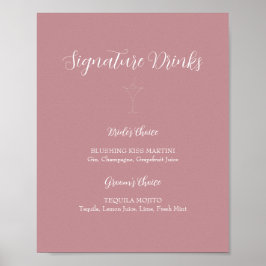 ROE Pink & White Signature Drinks Zeichen Poster