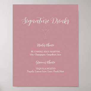 ROE Pink & White Signature Drinks Zeichen Poster