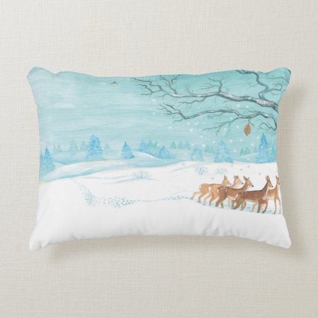 Roe Reer Winter Dekokissen (Vorderseite)