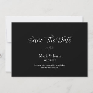 ROE Schwarz-Weiße einfache Hochzeit Save The Date
