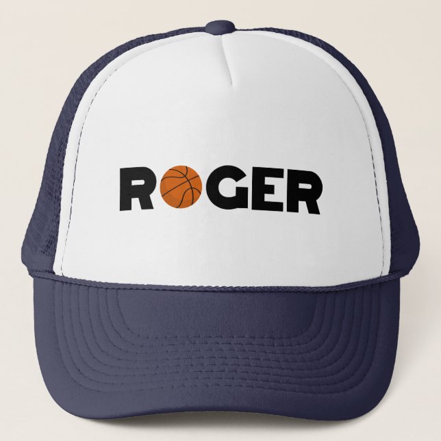 Roger Basketball Trucker Hat Truckerkappe (Vorderseite)