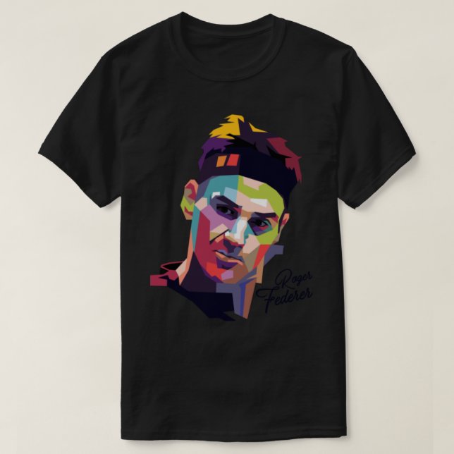 Roger Federer Pop Art Portrait _ T-Shirt (Design vorne)