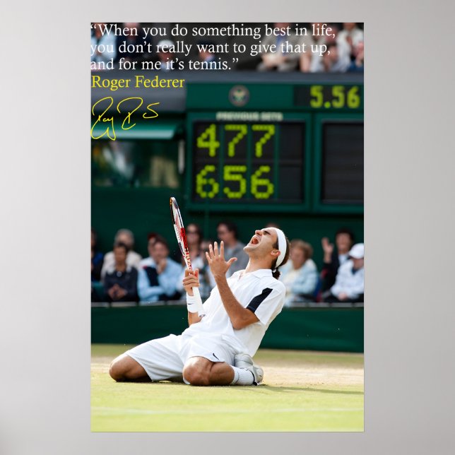 Roger Federer Poster 01 Tennis Motivationskunst (Vorne)