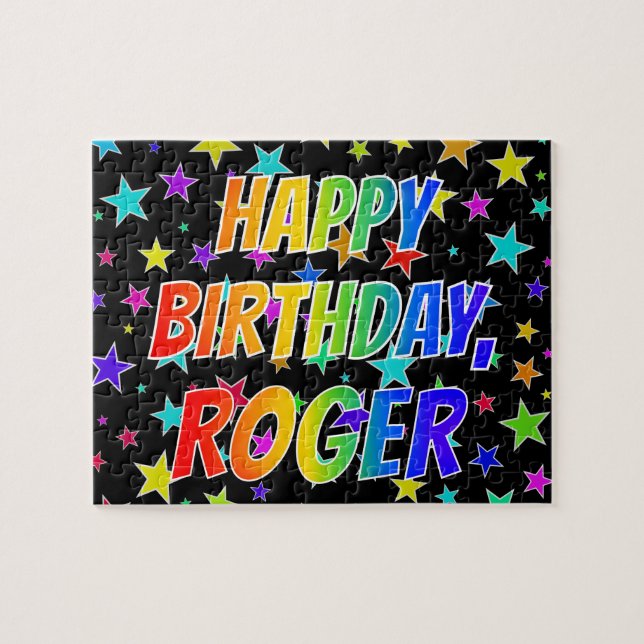 "ROGER" First Name, Fun "HAPPY BIRTHDAY" Puzzle (Horizontal)