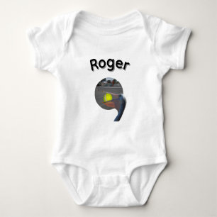 Roger Name Mit Ball Fangendem Pelikan, Baby Strampler