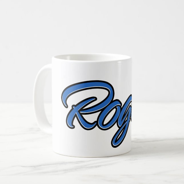 Roger Vorname Name blue Tasse Kaffeetasse (Vorderseite Links)