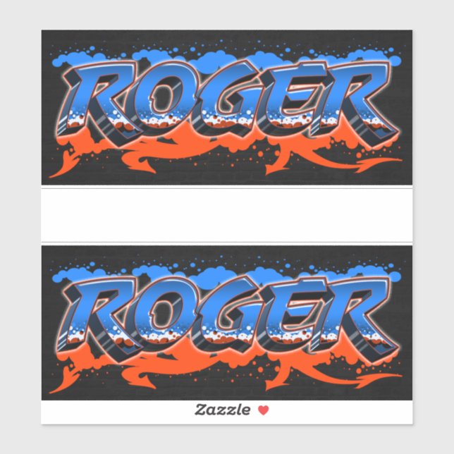 Roger Vorname Name Graffiti Aufkleber Sticker (Blatt)