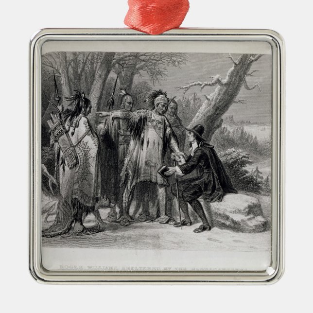 Roger Williams geschützt durch das Narragansetts Silbernes Ornament (Vorne)
