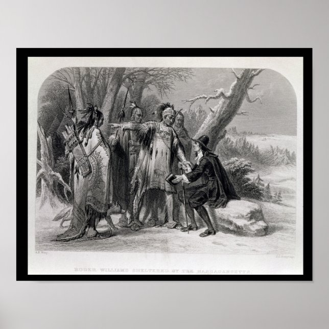 Roger Williams wird von den Narragansetts geschütz Poster (Vorne)