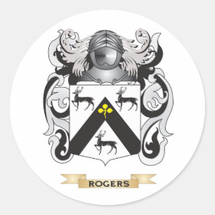 Rogers Coat of Arms (Familienwappen) Runder Aufkleber
