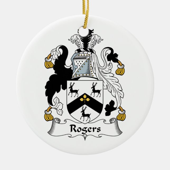 Rogers-Familienwappen Keramik Ornament (Vorne)