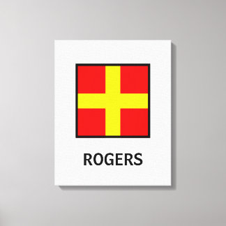 Rogers Family Name Nautic Flag Leinwanddruck