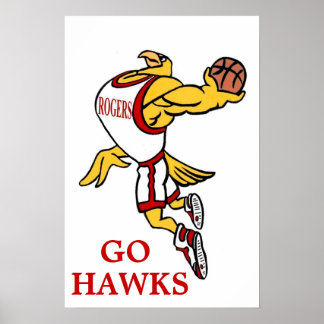 Rogers GHawk Basketball Mascot Poster - groß