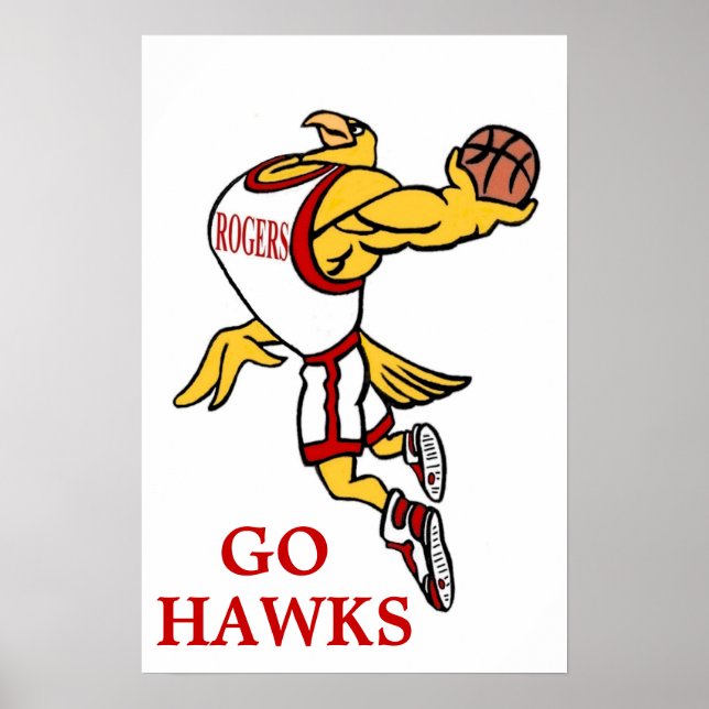 Rogers GHawk Basketball Mascot Poster - groß (Vorne)