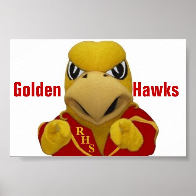 Rogers Golden Hawk Costumed Mascot Poster (Vorne)