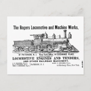 Rogers Locomotive Works Postkarte