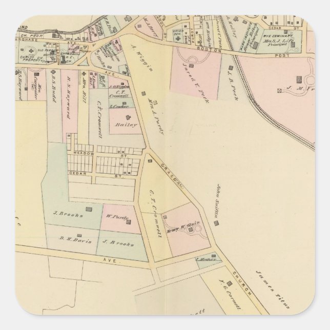 Roggen, Hütte Park, New York Quadratischer Aufkleber (Vorderseite)