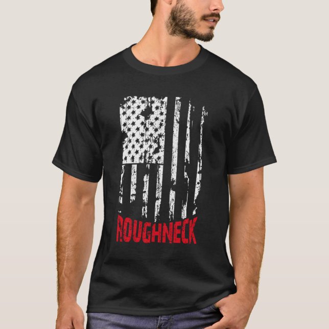Roghneck American Flag Oilfield T-Shirt (Vorderseite)