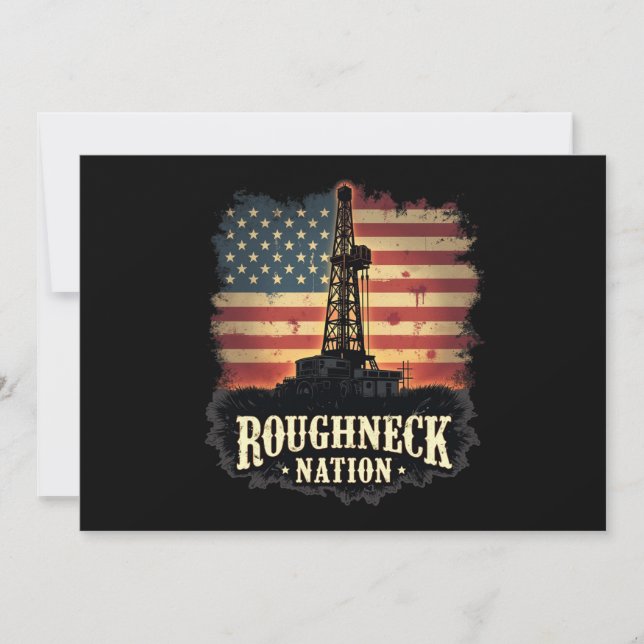 Roghneck Nation Oilfield American Worker Einladung (Vorderseite)