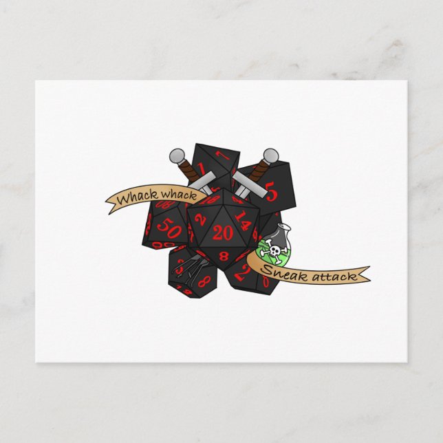 Rogue Dice Design Ankündigungspostkarte (Vorderseite)