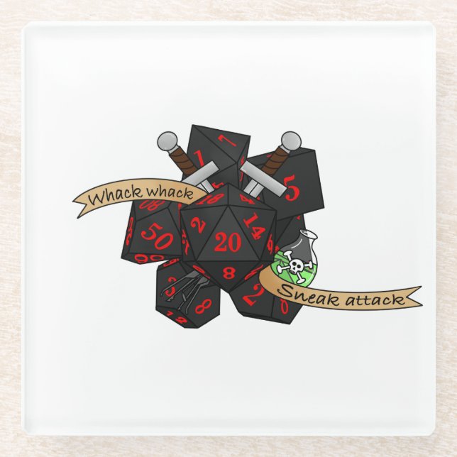 Rogue Dice Design Glasuntersetzer (Vorderseite)