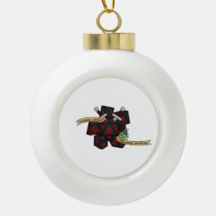 Rogue Dice Design Keramik Kugel-Ornament