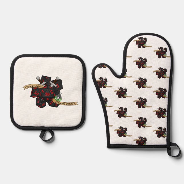 Rogue Dice Design Ofenhandschuh & Topflappen-Set (Vorderseite)
