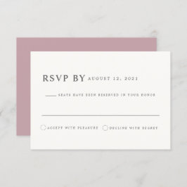 ROGUE Dusty Blush Pink Mauve Wedding RSVP Card Einladung