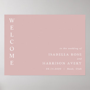 ROGUE Dusty Blush Pink Mauve Wedding Willkommen Poster