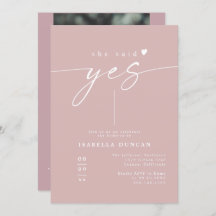 ROGUE Dusty Rose Blush Sie sagte Yes Brautparty