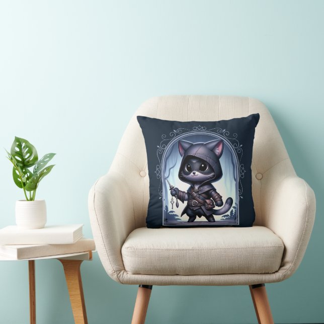 Rogue Feline Fantasy Adventure Kissen (Stuhl )