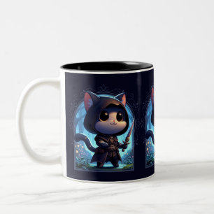 Rogue Feline Fantasy Adventure Zweifarbige Tasse