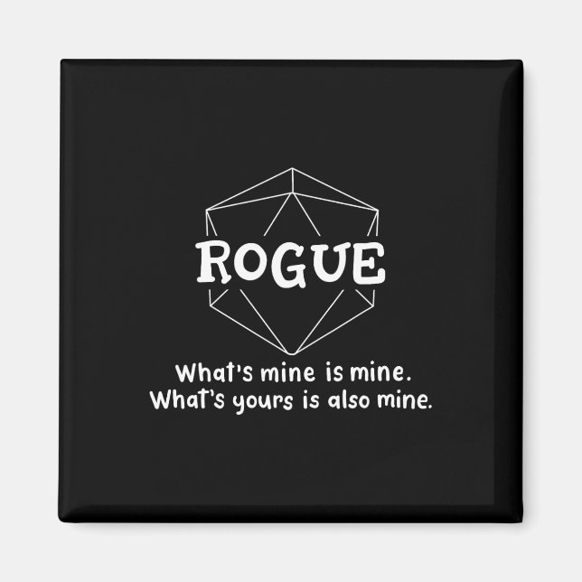 Rogue Funny Character Joke Roleplaying Games Rpg G Magnet (Vorne)