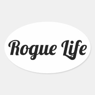 Rogue Life White Ovaler Aufkleber
