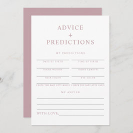 ROGUE Modern Dusty Pink Baby Advice & Predictions Einladung