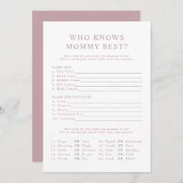 ROGUE Moderne Dusty Rose, die Mama Best Game kennt Einladung