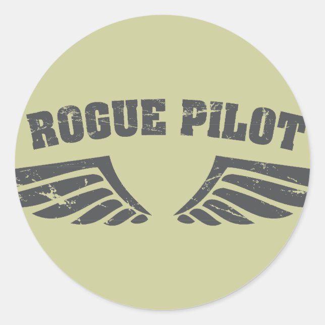 Rogue Pilot Wings Runder Aufkleber (Vorderseite)