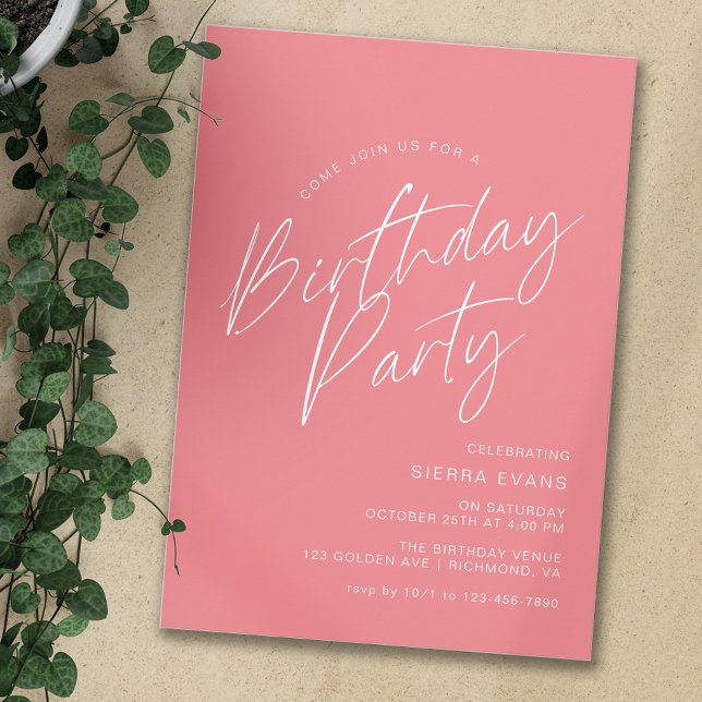 Rogue Pink | Modernes Drehbuch Mädchen jedes Alter Einladung (Von Creator hochgeladen)