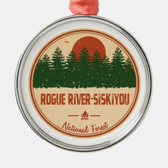 Rogue River-Siskiyou National Forest Ornament Aus Metall (Vorne)