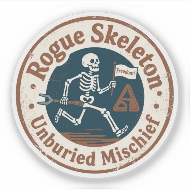 Rogue Skeleton Unburied Mischief Aufkleber (Vorderseite)