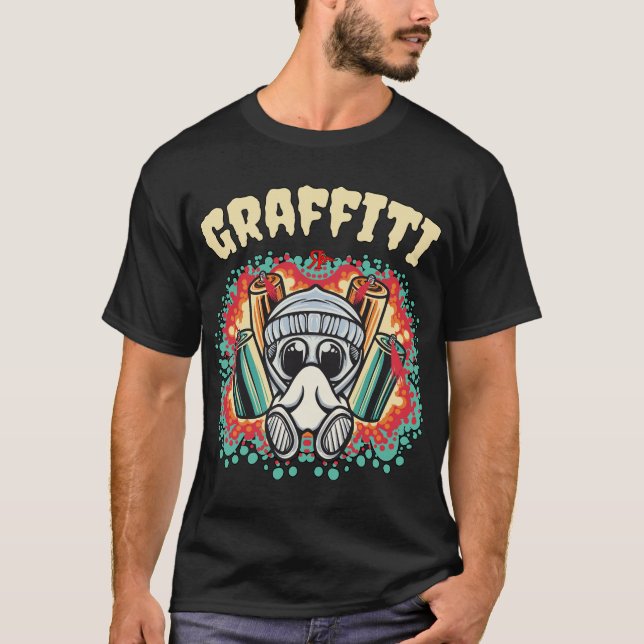 ROGUE SKULL GRAFFITI TATTOO ART T-Shirt (Vorderseite)