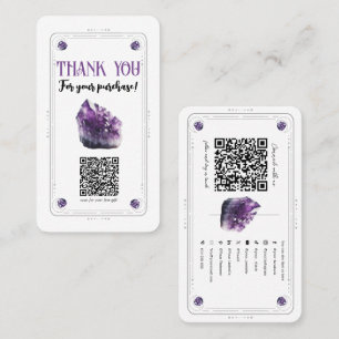 Roh-Amethyst Lila Kristall Social Media QR Code Visitenkarte
