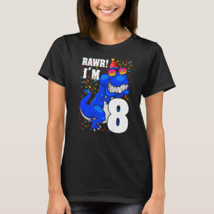 Roh Ich bin 8 Geburtstag Junge Dinosaurier 8 Jahre T-Shirt