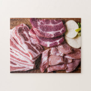 Roh Meat Steaks Chops Bacon Jigsaw Puzzle