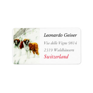 roh und glatt St. Bernard - Malerei Adressaufkleber